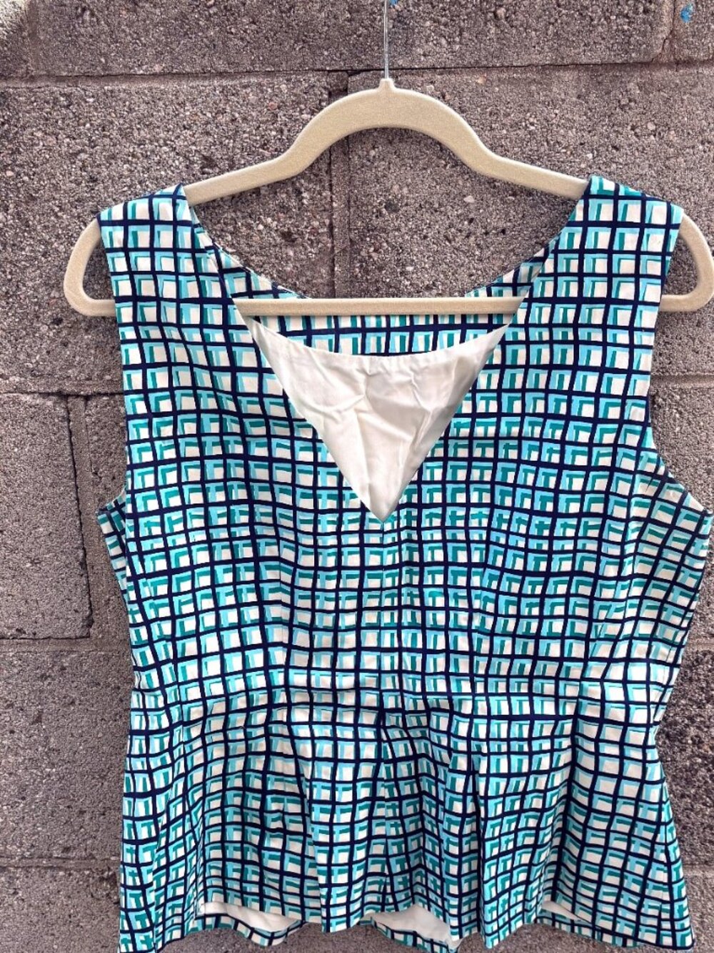 Robert Rodriguez Geometric Print Peplum Top Size 8